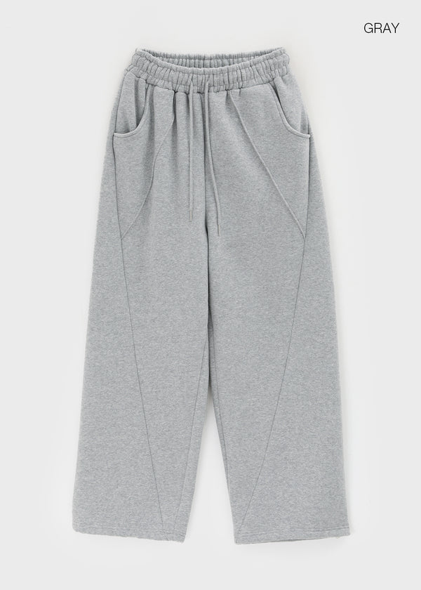 Delaying Cut-out Fleece String Pants