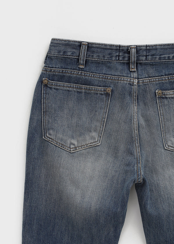 Cash Wong Washed Bootcut Denim Pants