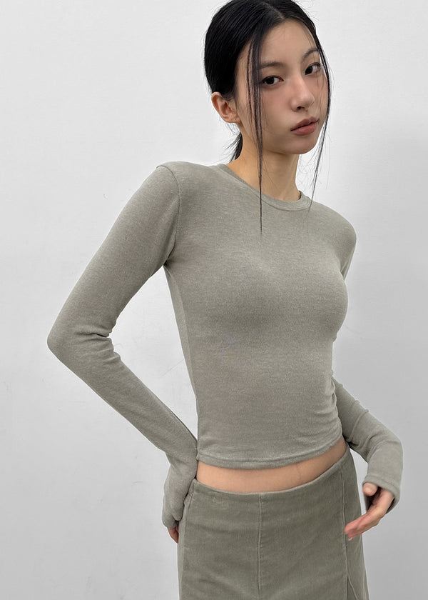 Walong Peach Skin Fit Tencel Long Sleeve T-shirt (40% Wool)