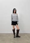 Dingko Suede Tension Slit Mini Skirt Pants