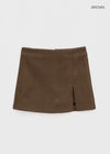 Dingko Suede Tension Slit Mini Skirt Pants