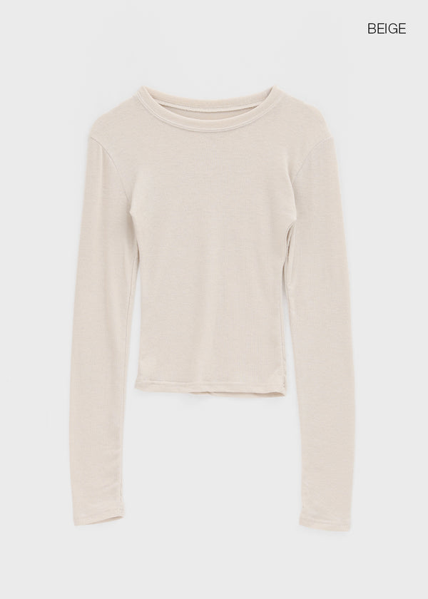 Walong Peach Skin Fit Tencel Long Sleeve T-shirt (40% Wool)