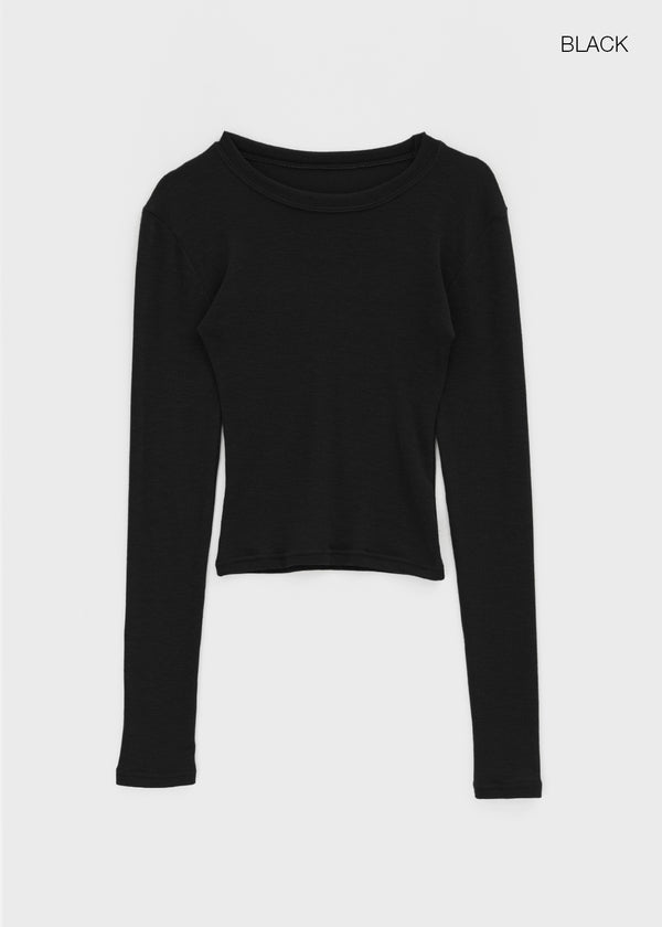 Walong Peach Skin Fit Tencel Long Sleeve T-shirt (40% Wool)