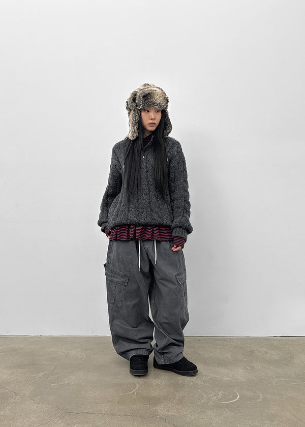 (UNISEX) Epsol Balloon Washing Cargo Banding Pants