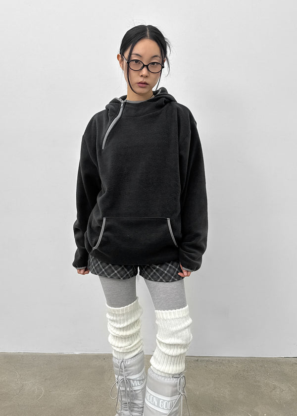 Bulpen High Neck Zipper Fleece Hoodie