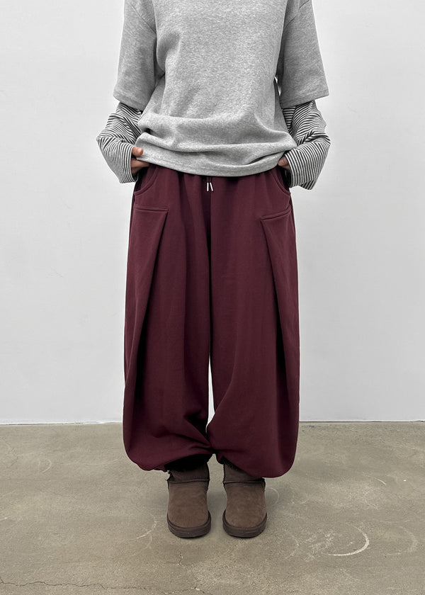 (UNISEX) Byak Pintuck Balloon Two-Way Banding Pants