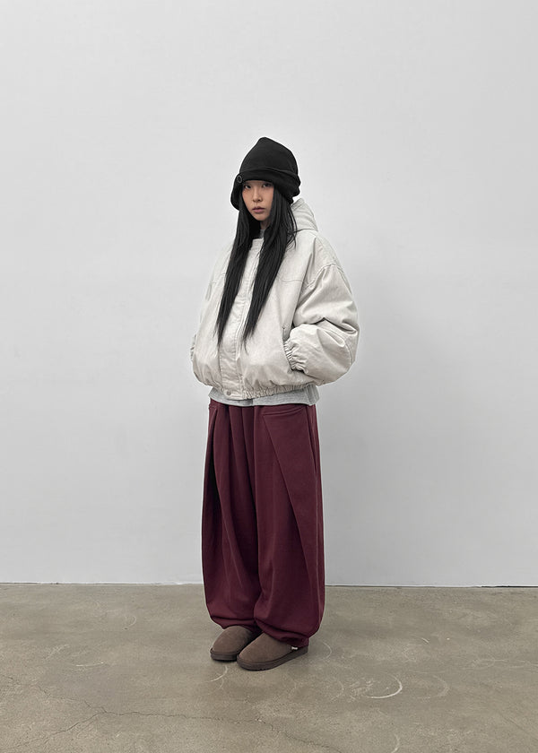 (UNISEX) Byak Pintuck Balloon Two-Way Banding Pants