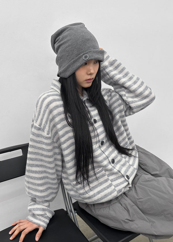 Hamilk Button Open Beanie