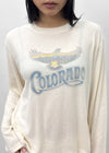 Pilaning Fleece Vintage Print Long-sleeved T-shirt