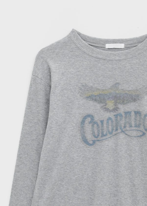 Pilaning Fleece Vintage Print Long-sleeved T-shirt