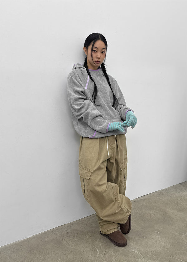 Bulpen High Neck Zipper Fleece Hoodie