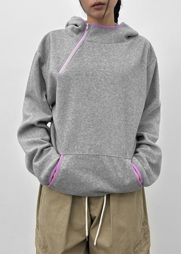 Bulpen High Neck Zipper Fleece Hoodie