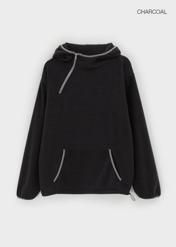 Bulpen High Neck Zipper Fleece Hoodie
