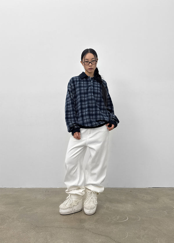 Puffin Check Fleece Collar T-shirt