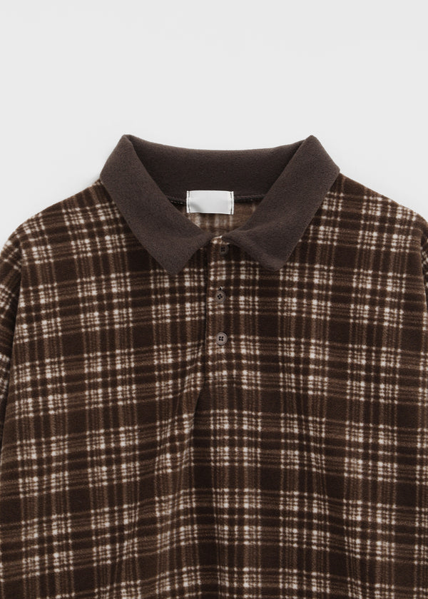 Puffin Check Fleece Collar T-shirt