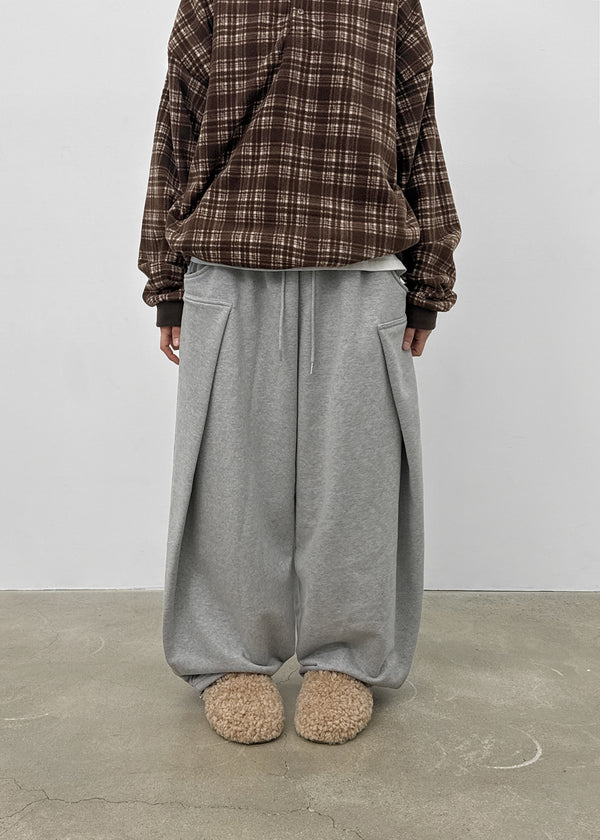 (UNISEX) Byak Pintuck Balloon Two-Way Banding Pants