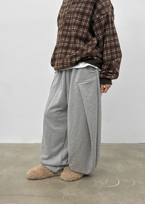 (UNISEX) Byak Pintuck Balloon Two-Way Banding Pants