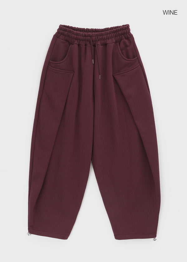 (UNISEX) Byak Pintuck Balloon Two-Way Banding Pants