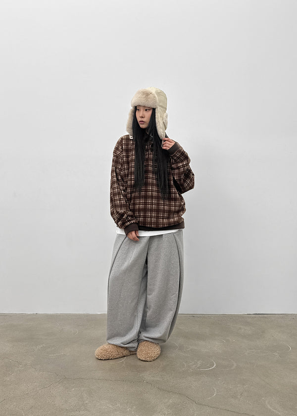 Puffin Check Fleece Collar T-shirt