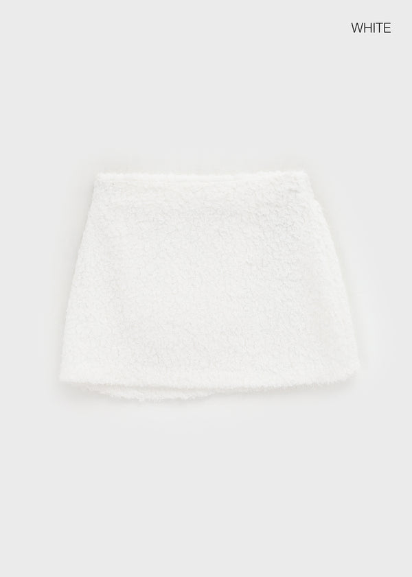 Mobern Back Banding Fur Miniskirt