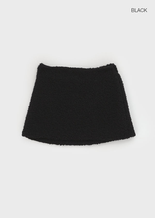 Mobern Back Banding Fur Miniskirt