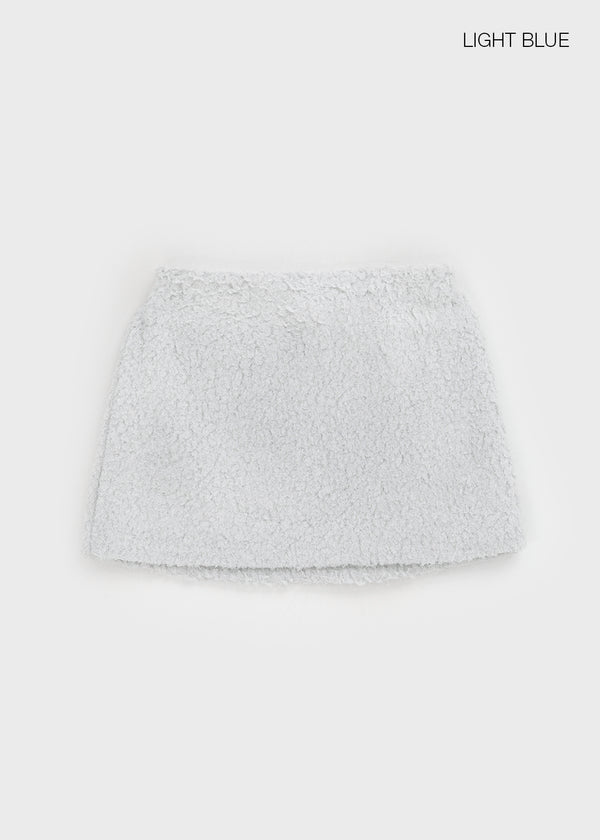 Mobern Back Banding Fur Miniskirt