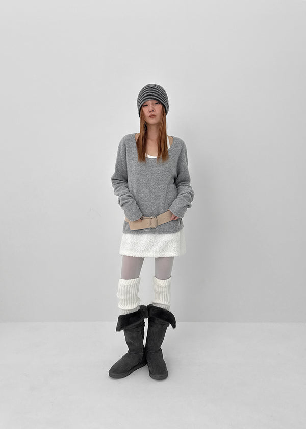 Monchern Fleece U-neck Long-sleeved T-shirt