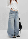 Cluvan Washed Wide Denim Pants