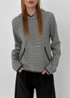 Neton Stripe Fleece Hooded Long Sleeve T-shirt