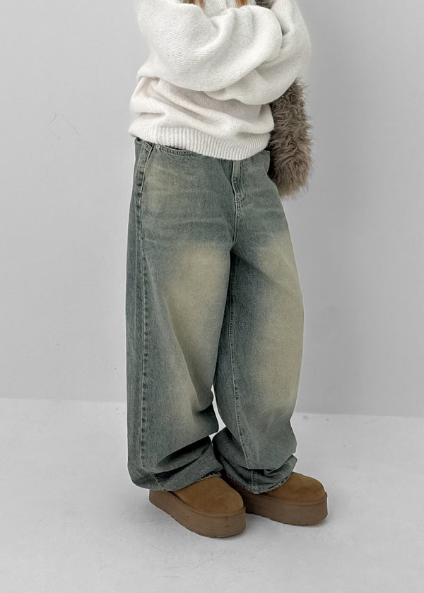 Huton Washed Wide Denim Pants