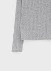 Juti Ribbed Off-shoulder Long Sleeve T-shirt