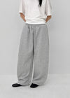 (UNISEX) Penut Incision Fleece Balloon Two-way Pants