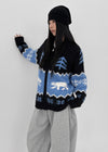 (UNISEX) Hito Cowichan Wool Two-way Knit Zip-up