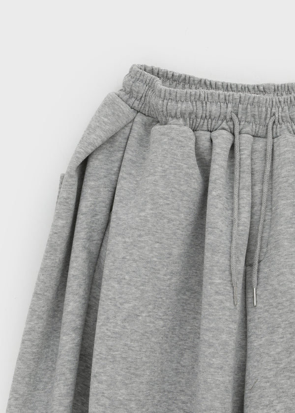 (UNISEX) Penut Incision Fleece Balloon Two-way Pants