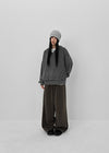 (UNISEX) Quilted Boa Fur Corduroy Wide Balloon Pants