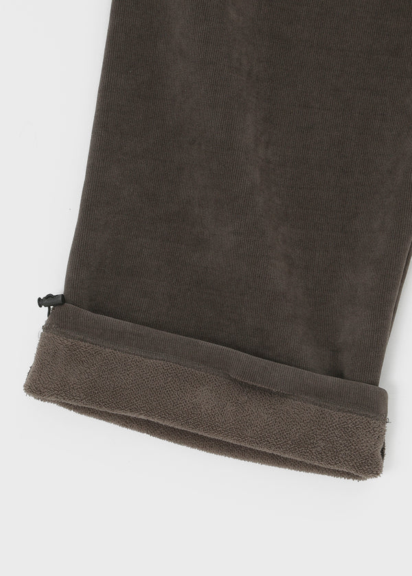 (UNISEX) Quilted Boa Fur Corduroy Wide Balloon Pants