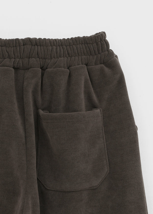 (UNISEX) Quilted Boa Fur Corduroy Wide Balloon Pants