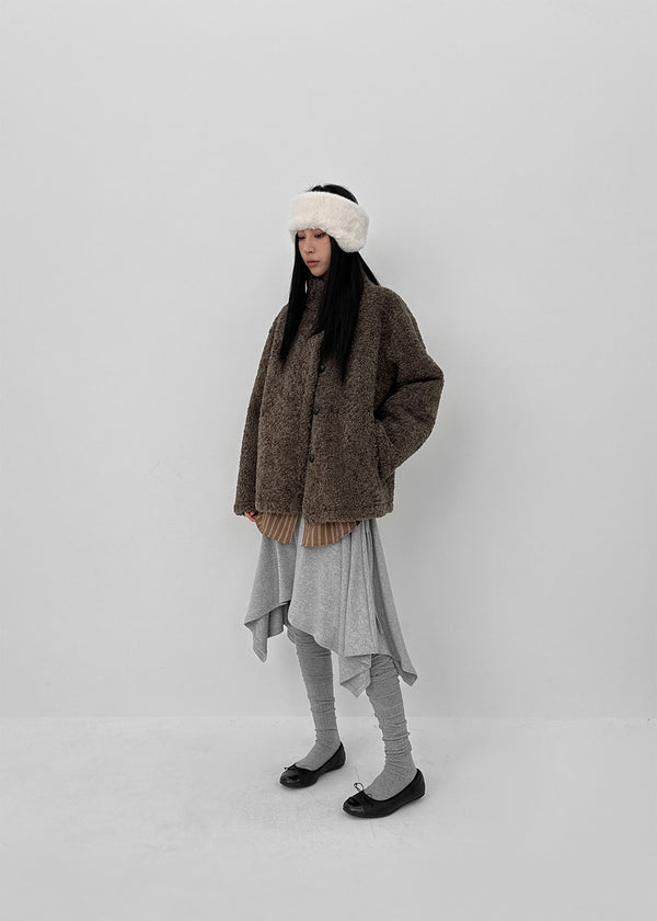 Air Wool High Neck Mustang Half Jacket