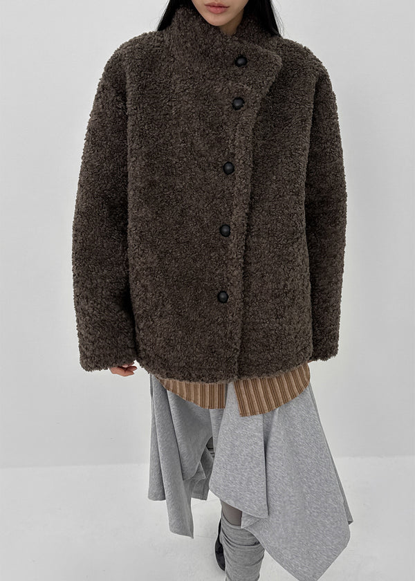 Air Wool High Neck Mustang Half Jacket