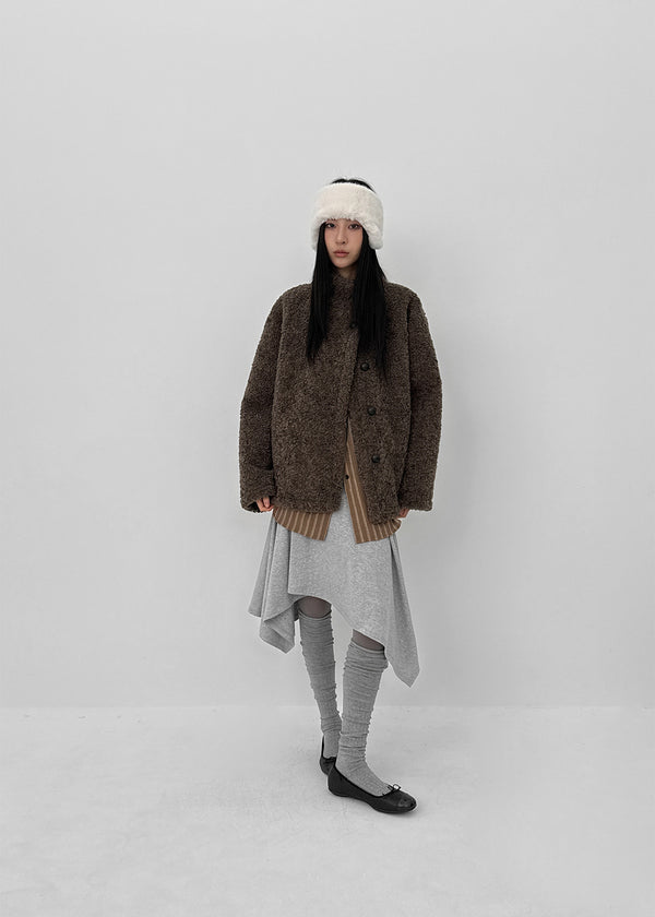 Air Wool High Neck Mustang Half Jacket