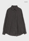 Tochi Peach Fleece Loose Fit Striped Shirt