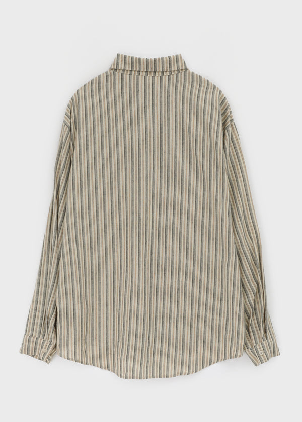 Tochi Peach Fleece Loose Fit Striped Shirt