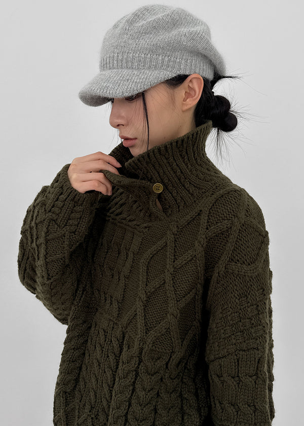 Angel Knit Newsboy Cap Angora 60%