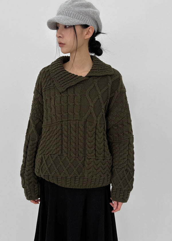 Febular Button Cable Knit