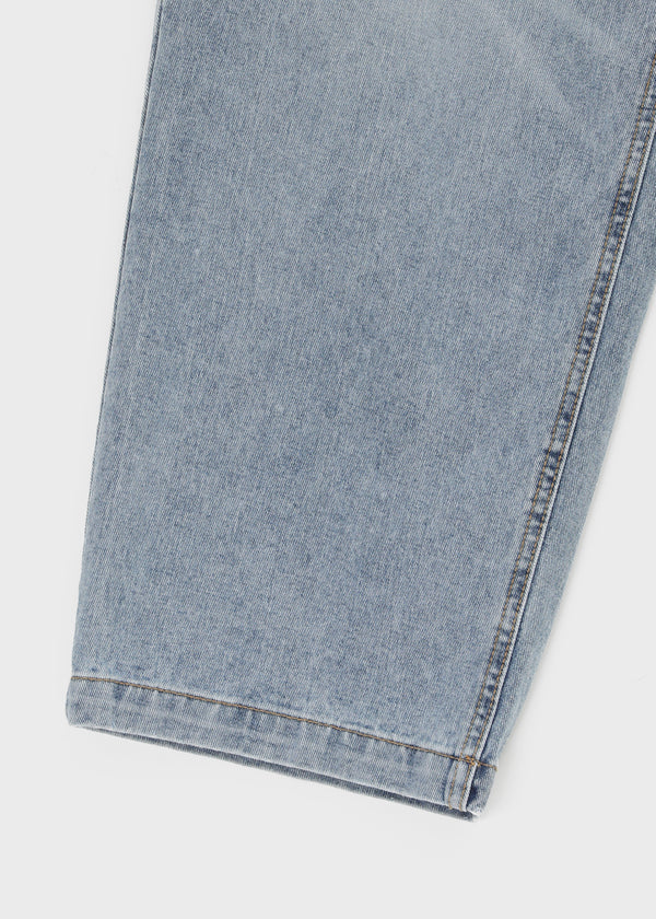 (UNISEX) Comeh Washed Wide Denim Pants