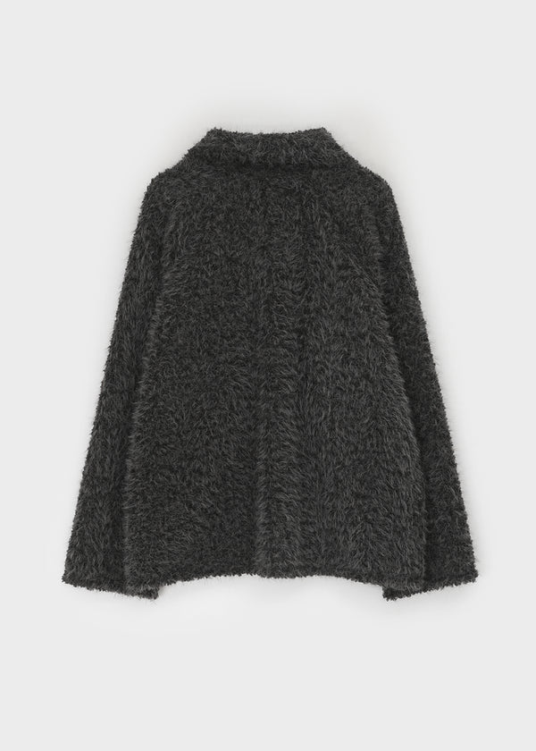 Villat Loose Fit Brush Collar Knit Long Sleeve T-shirt