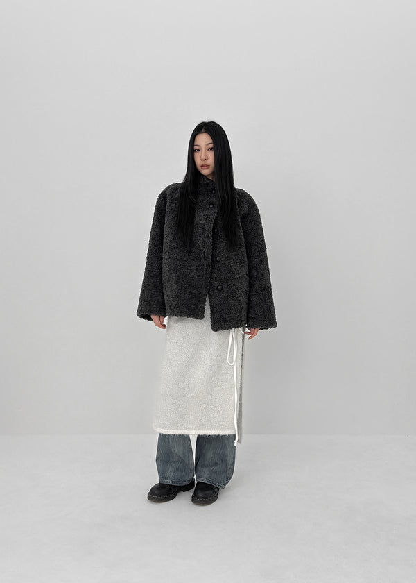 Air Wool High Neck Mustang Half Jacket