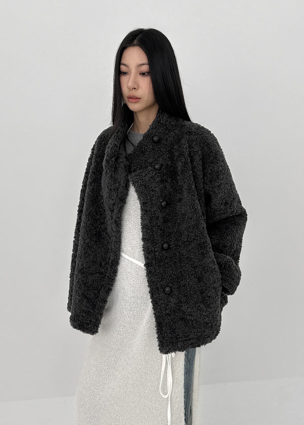 Air Wool High Neck Mustang Half Jacket