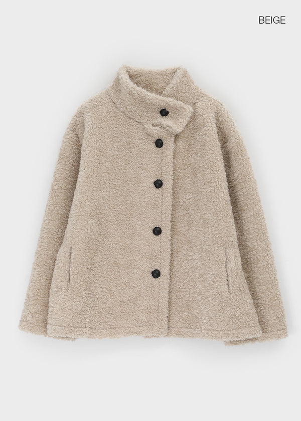 Air Wool High Neck Mustang Half Jacket