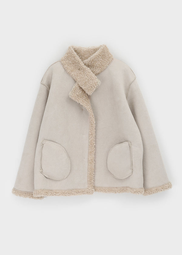 Air Wool High Neck Mustang Half Jacket